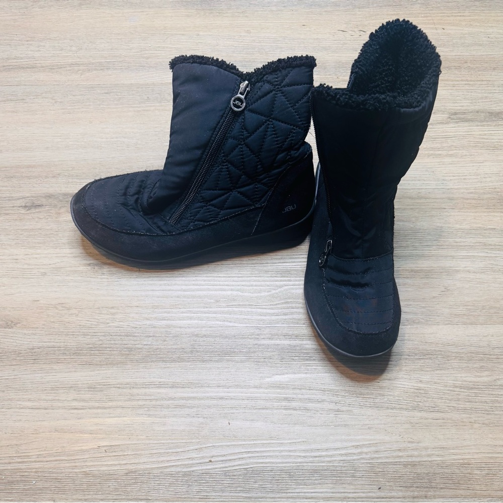JBU Black Quilted Winter Boots with Side Zipper